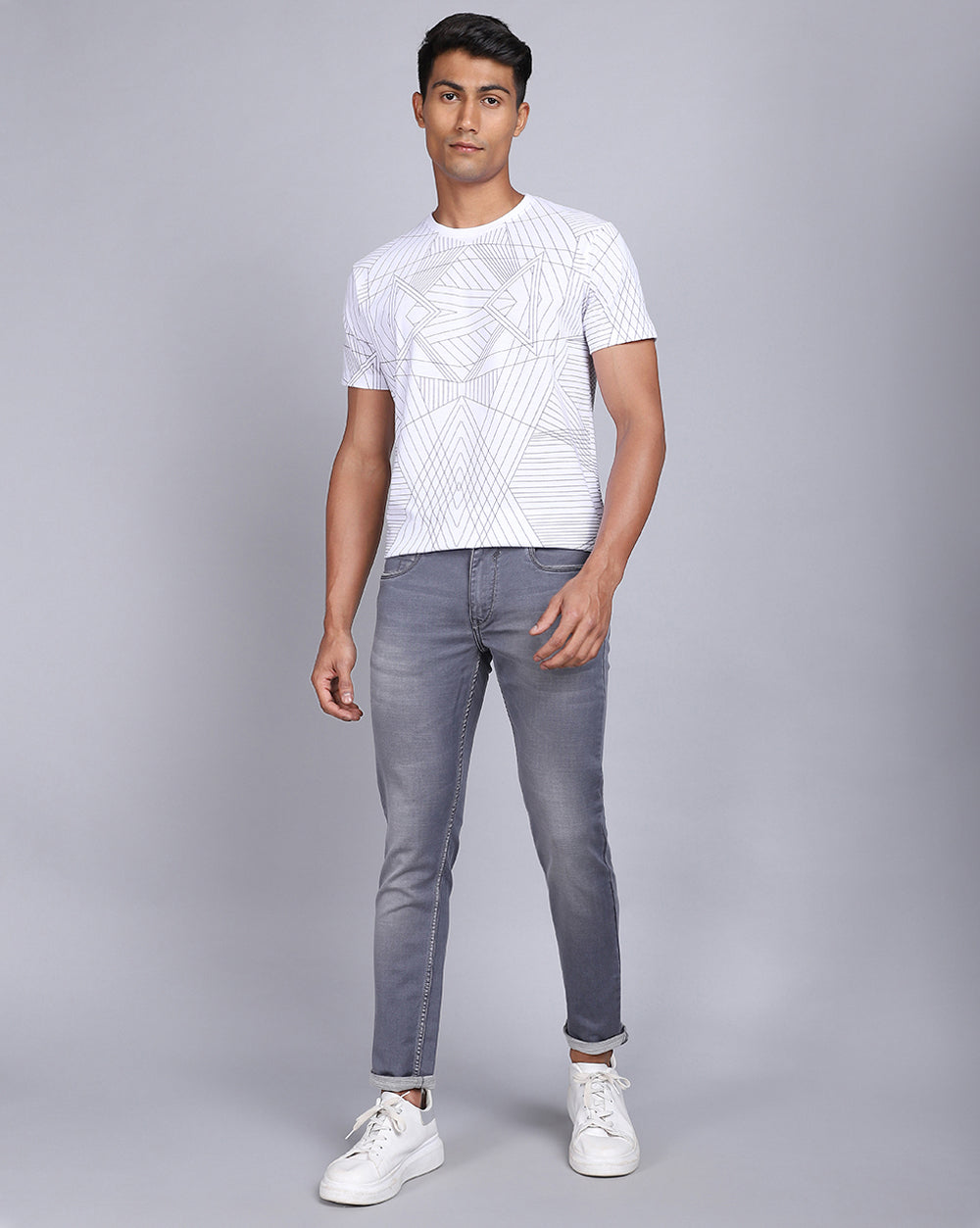 Grey Slim Fit Jeans For Men