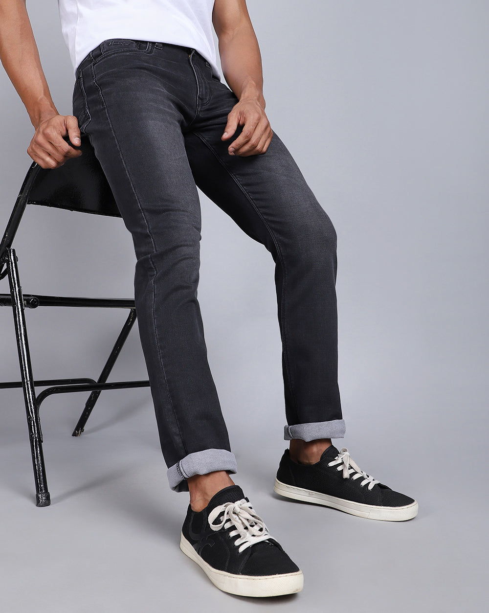 Carbon Black tailored Fit Jeans For Men 