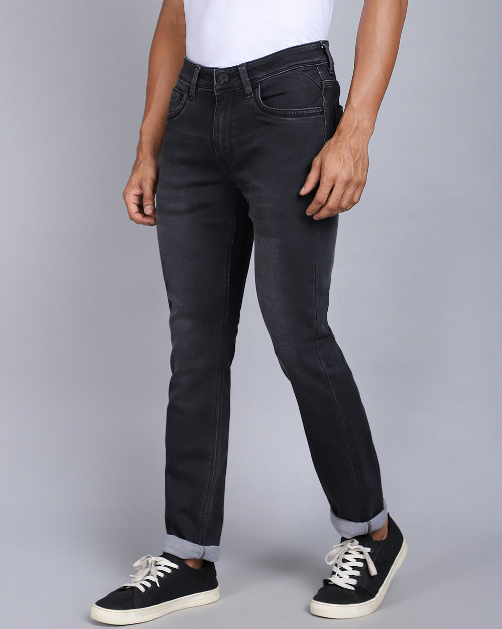 Carbon Black tailored Fit Jeans For Men 