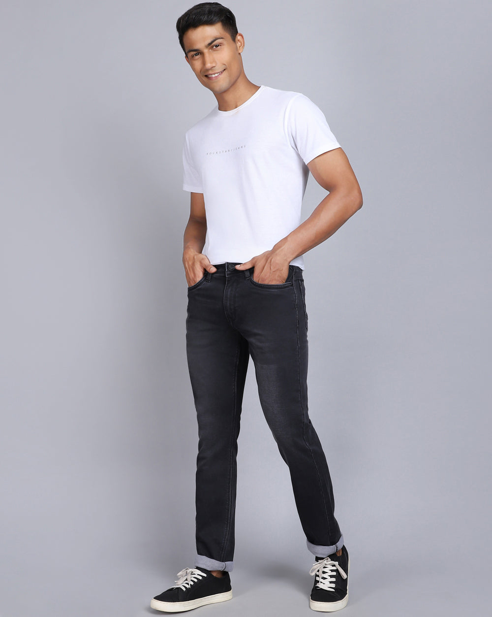 Carbon Black tailored Fit Jeans For Men 