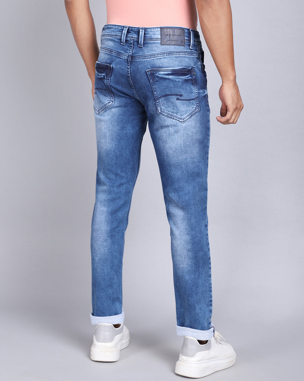 Light Blue Slim Fit Jeans For Men