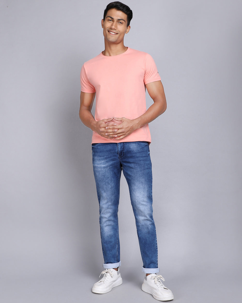 Light Blue Slim Fit Jeans For Men