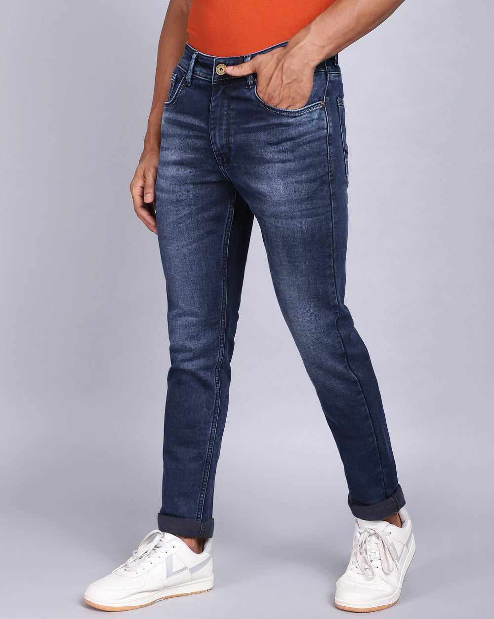 Super Slim Fit Mid Blue Jeans