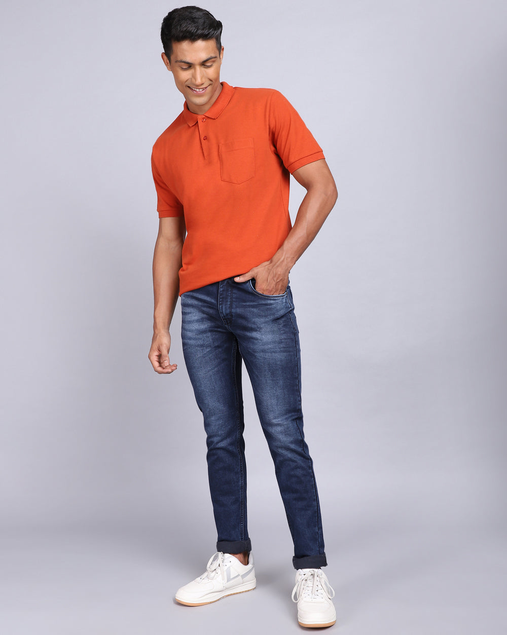 Super Slim Fit Mid Blue Jeans
