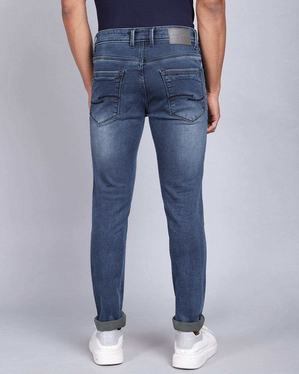 Vintage Mid Blue Slim Fit Jeans For Men