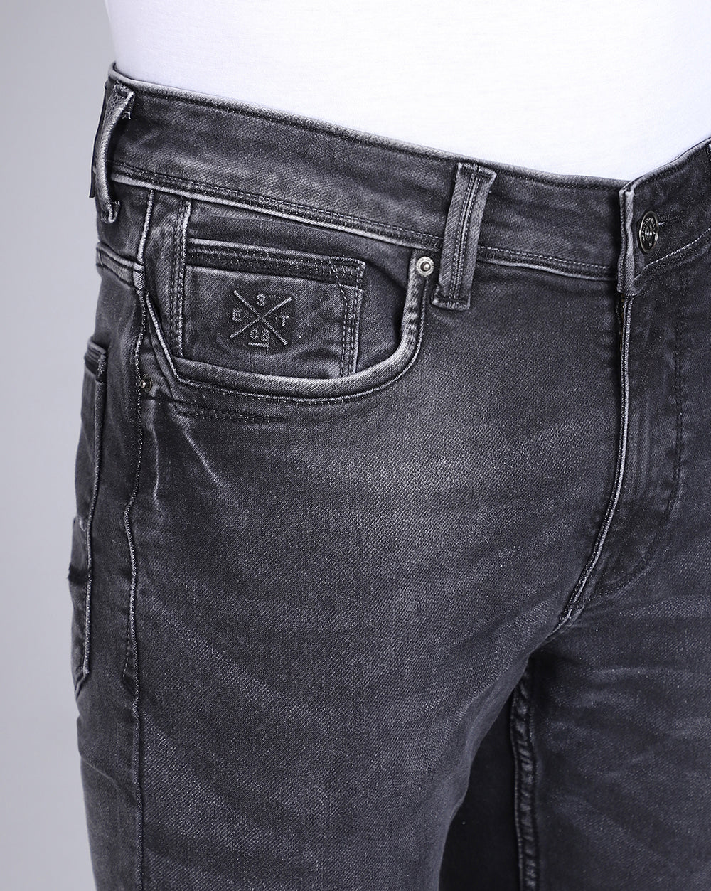 Charcoal Slim Fit Jeans For Men