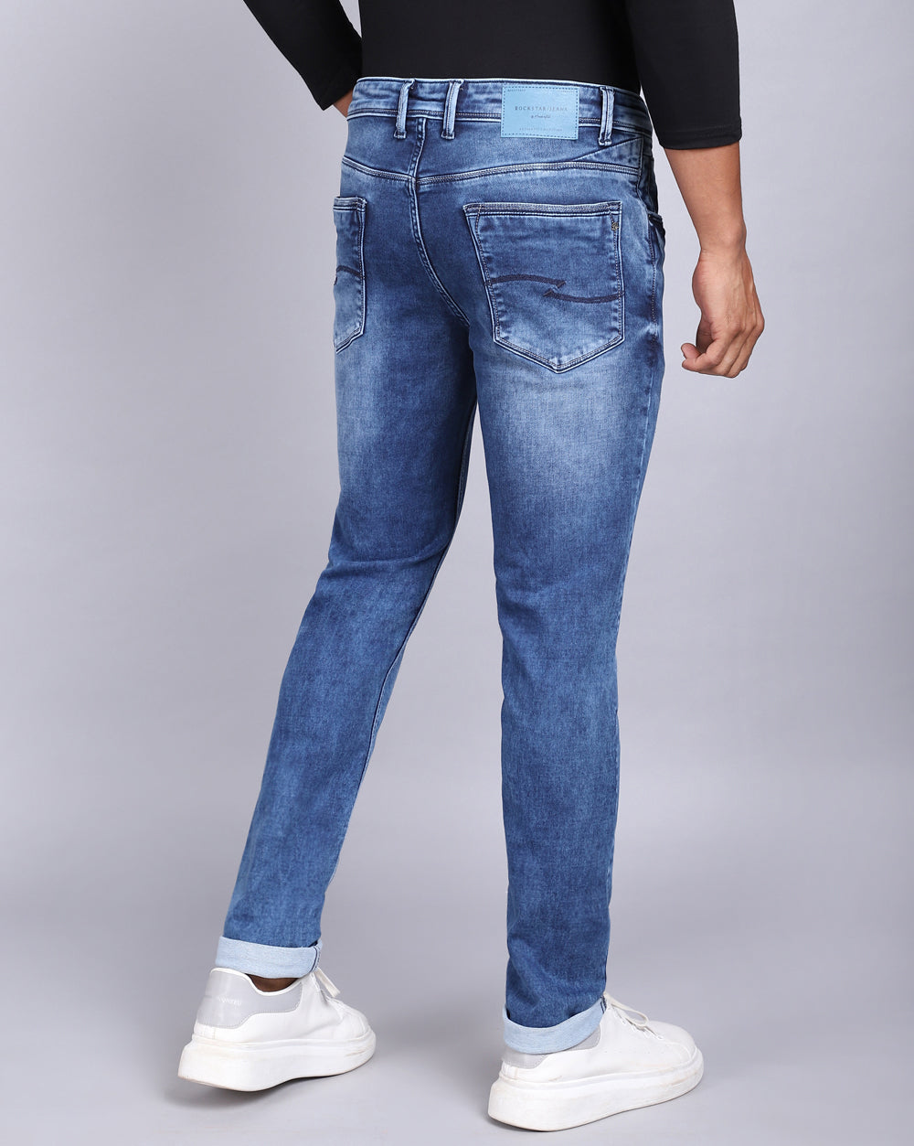 Faded Light blue Slim Fit Jeans For Men