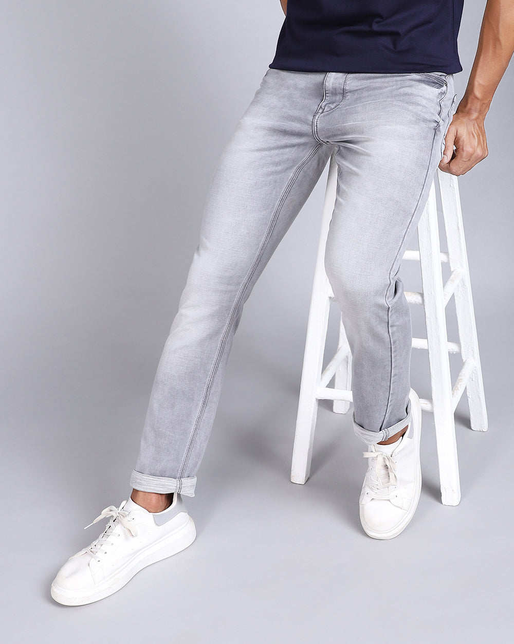 Super Slim Fit Jeans-Ice Grey