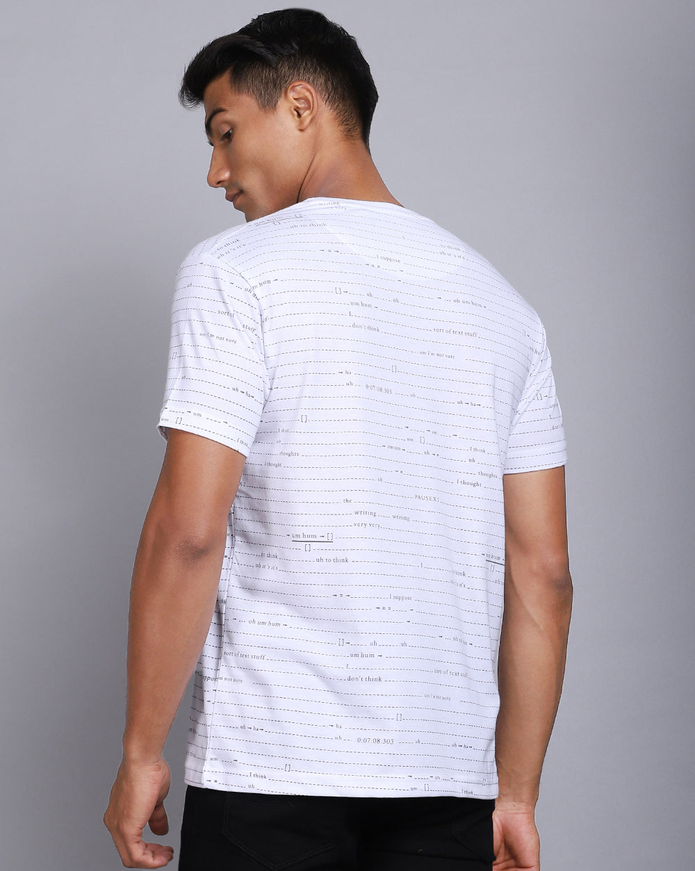 Crew Neck Aop T-Shirt White,Antra Melange