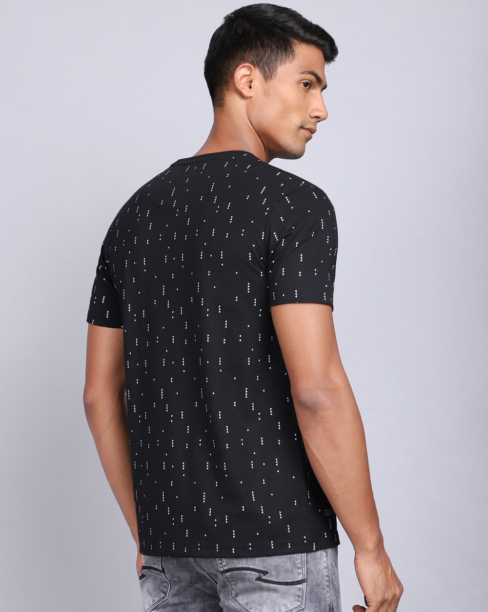 Crew Neck Aop T-Shirt Black,Olive