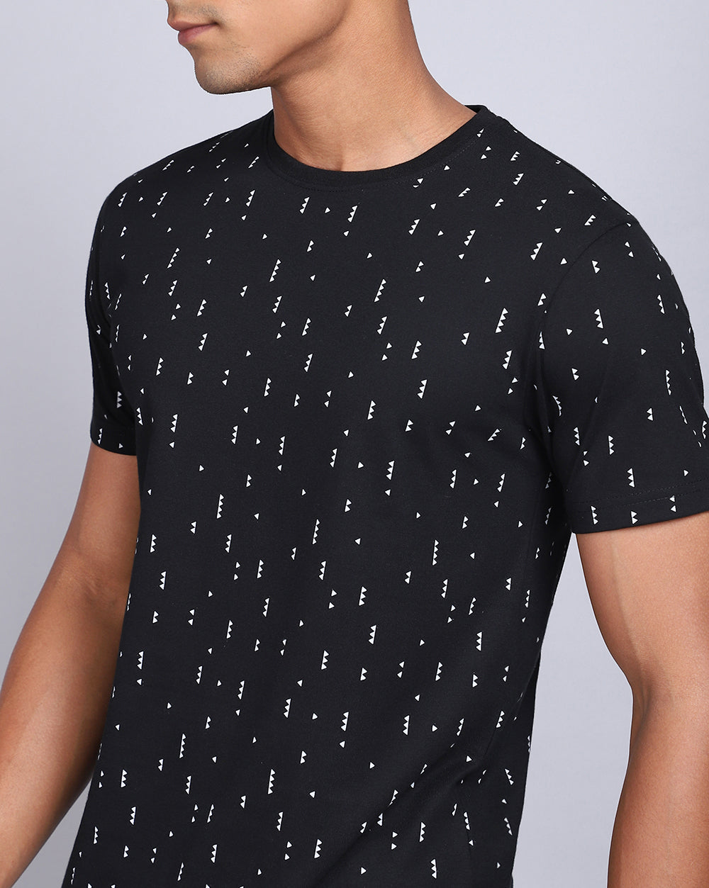 Crew Neck Aop T-Shirt Black,Olive