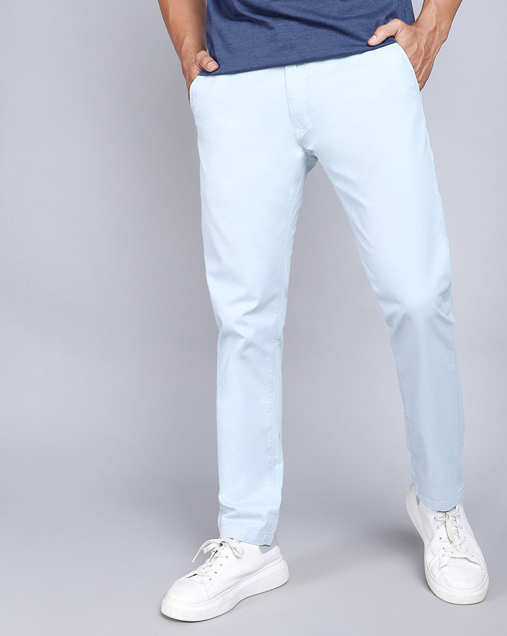 Slim Fit Trouser-Ice Blue