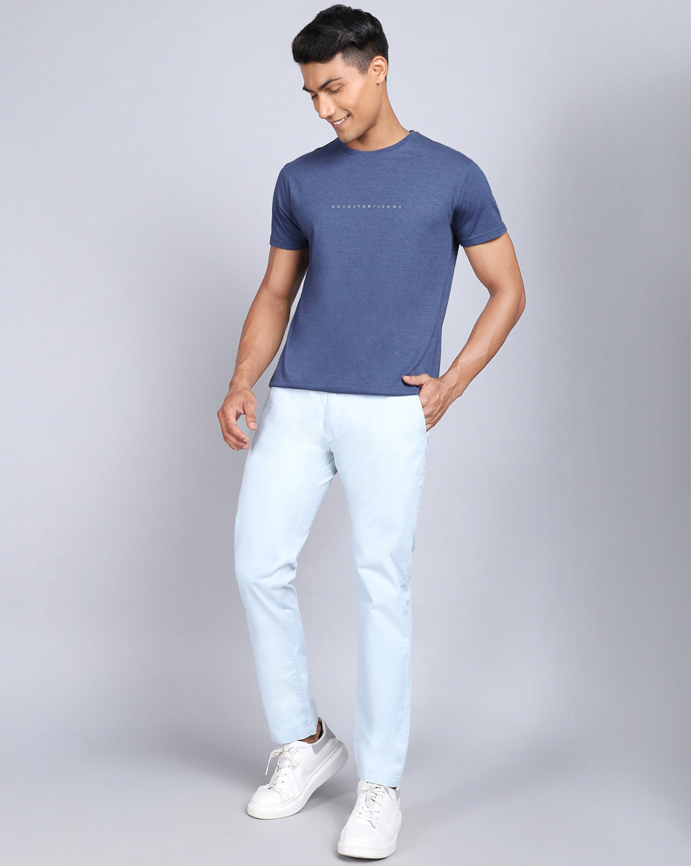 Slim Fit Trouser-Ice Blue