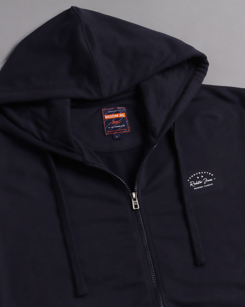 Solid Hooded Sweatshirt-Navy