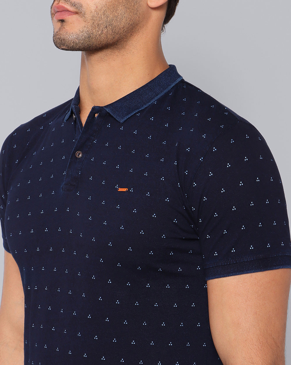 Navy Printed Casual T-Shirts