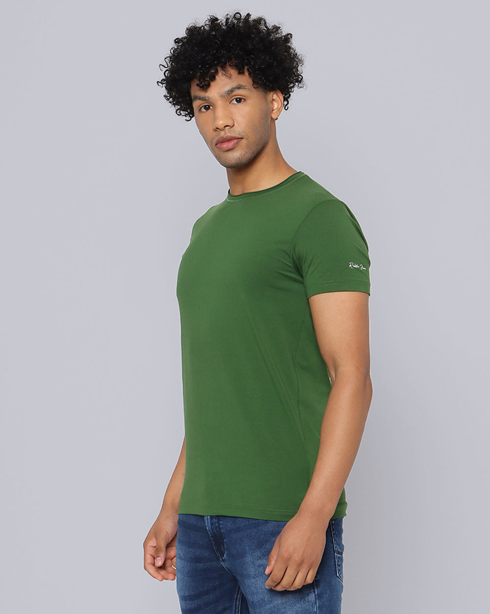 Crewneck Comfort Strech T-Shirt-Forest Green