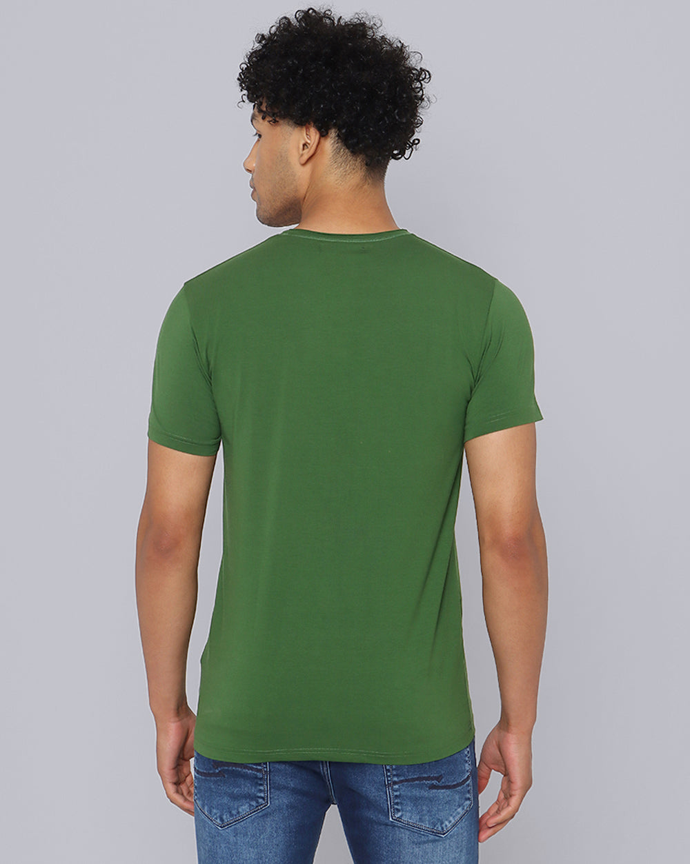 Crewneck Comfort Strech T-Shirt-Forest Green