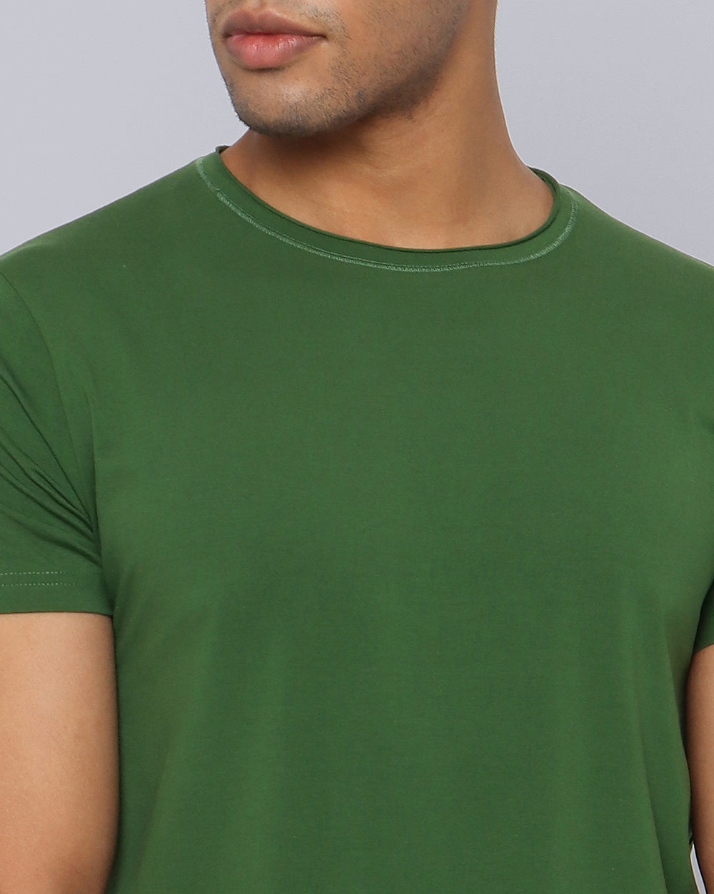 Crewneck Comfort Strech T-Shirt-Forest Green