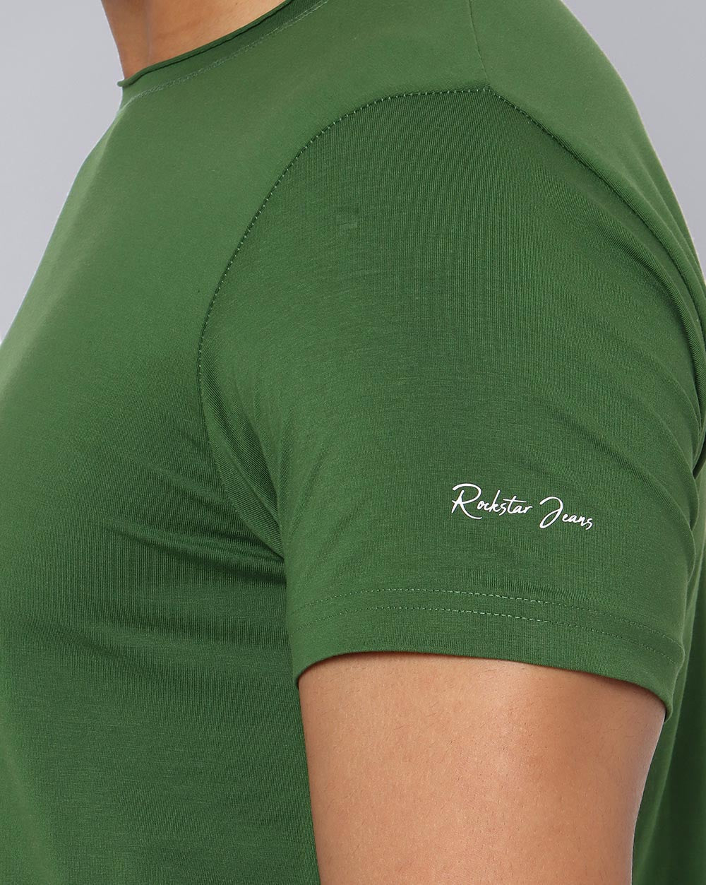 Crewneck Comfort Strech T-Shirt-Forest Green