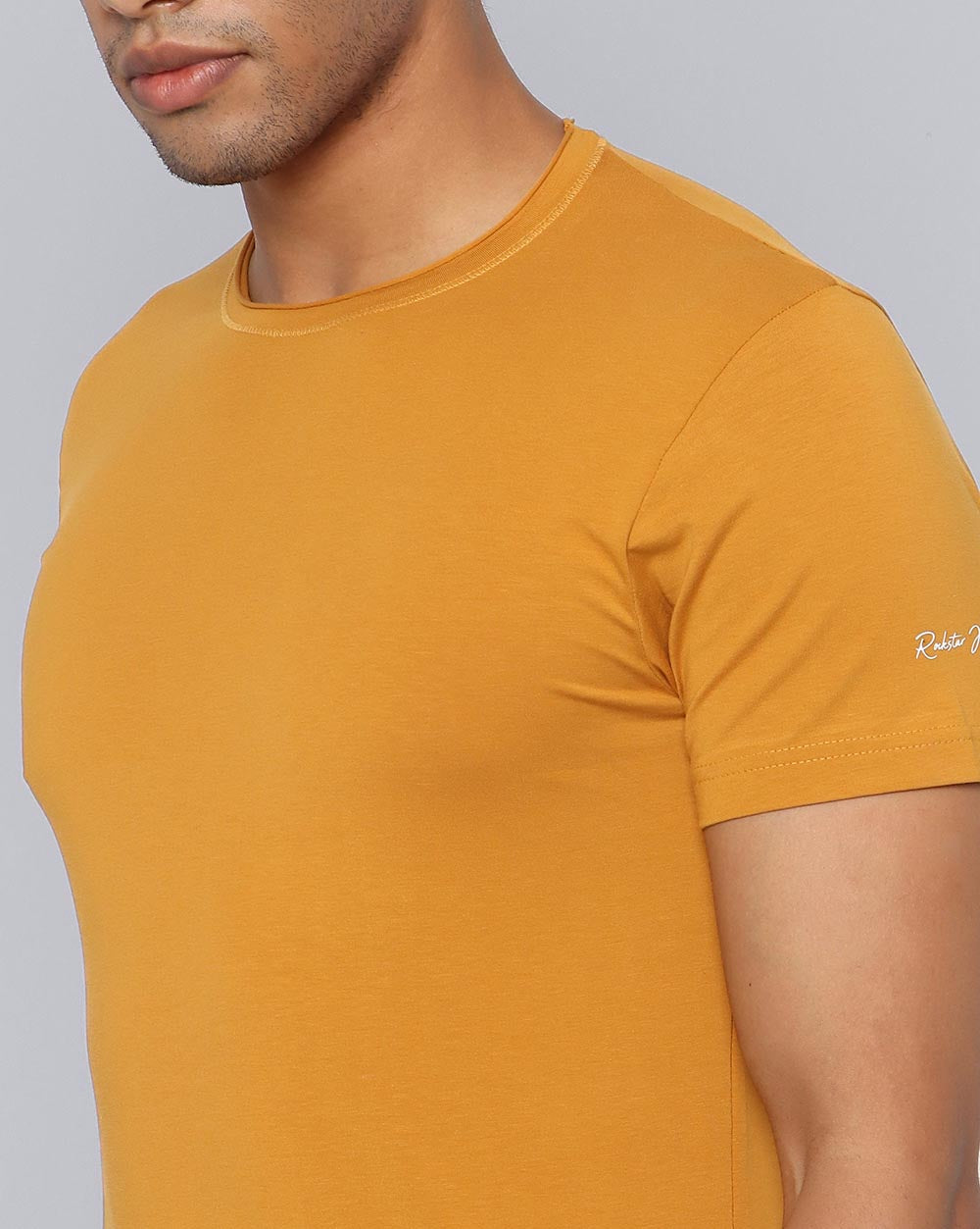 Crewneck Comfort Strech T-Shirt-Golden Yellow