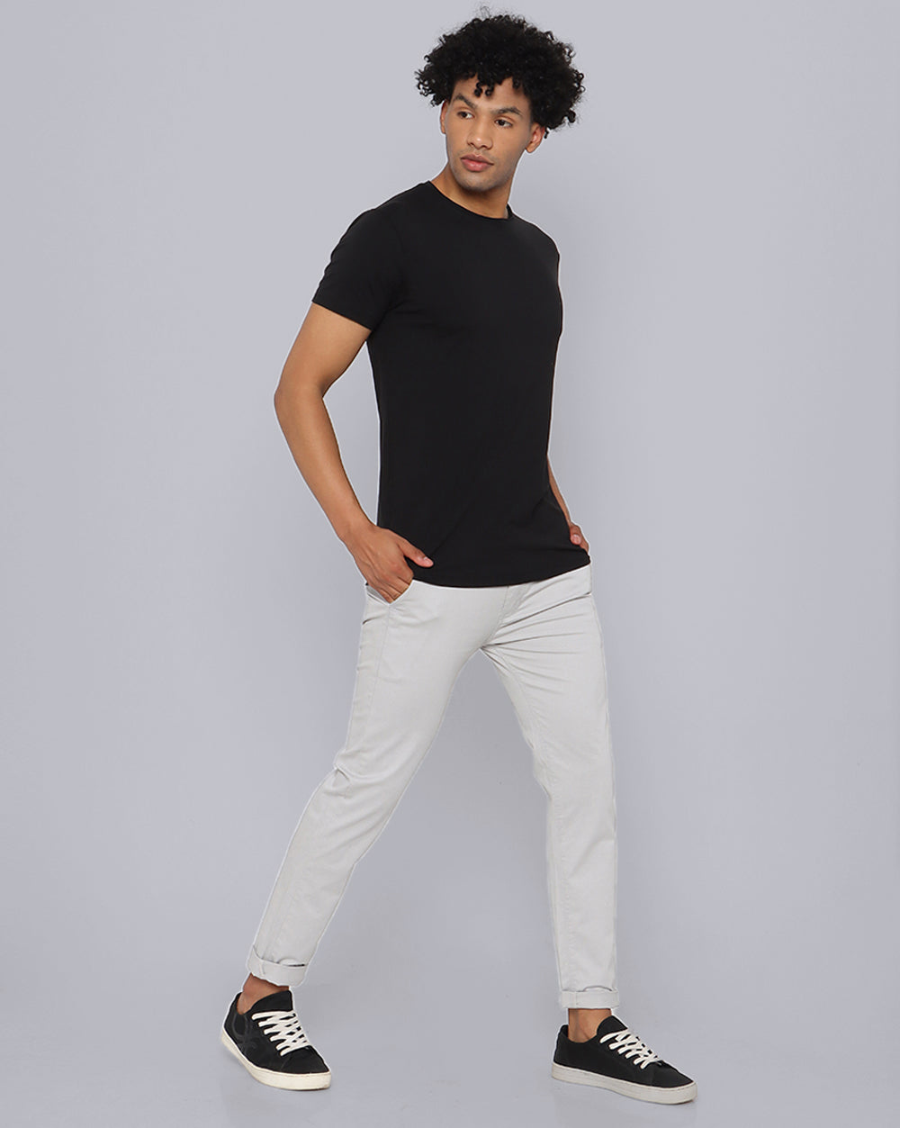 Crewneck Comfort Strech T-Shirt Black