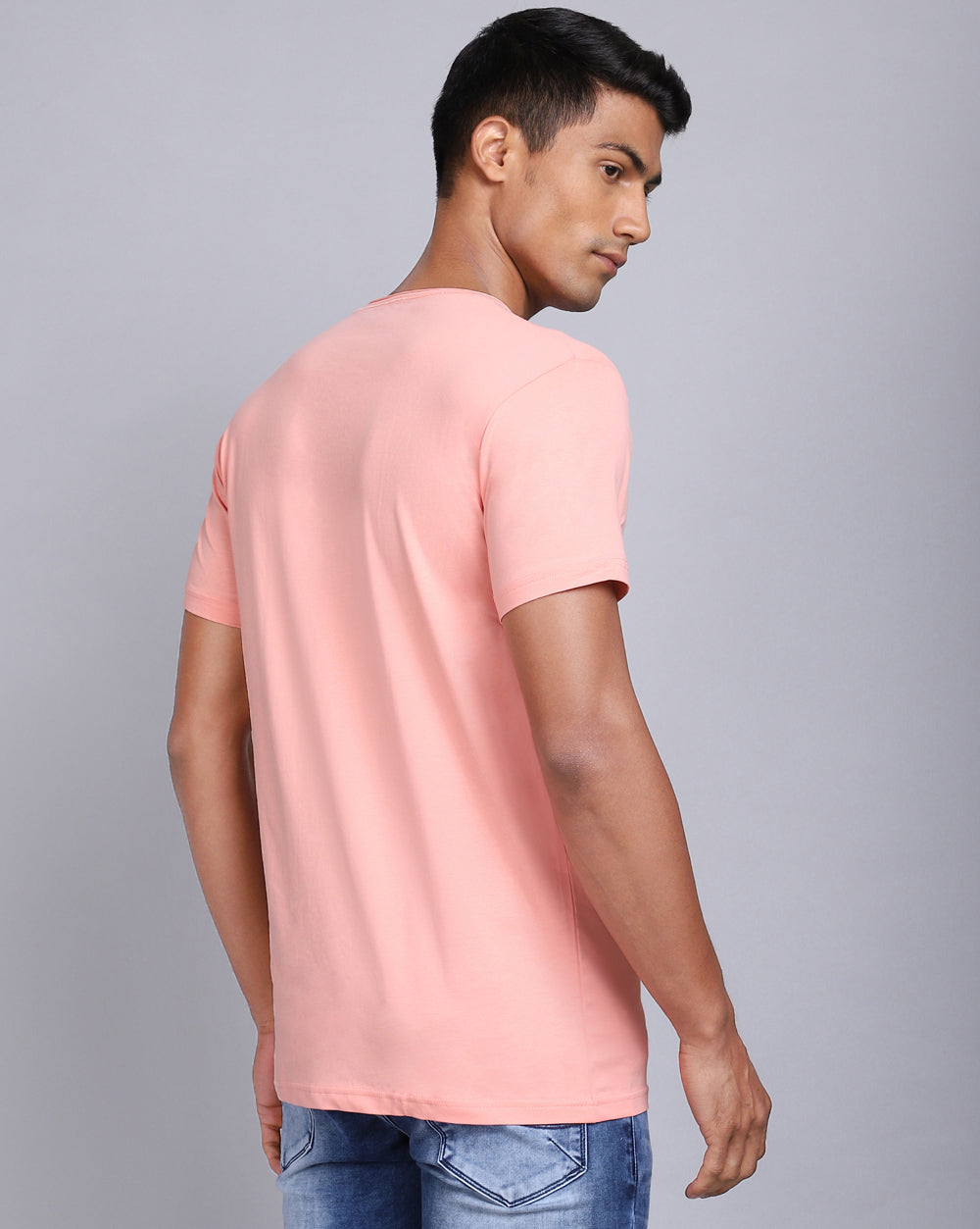 Crewneck Comfort Strech T-Shirt-Light Pink