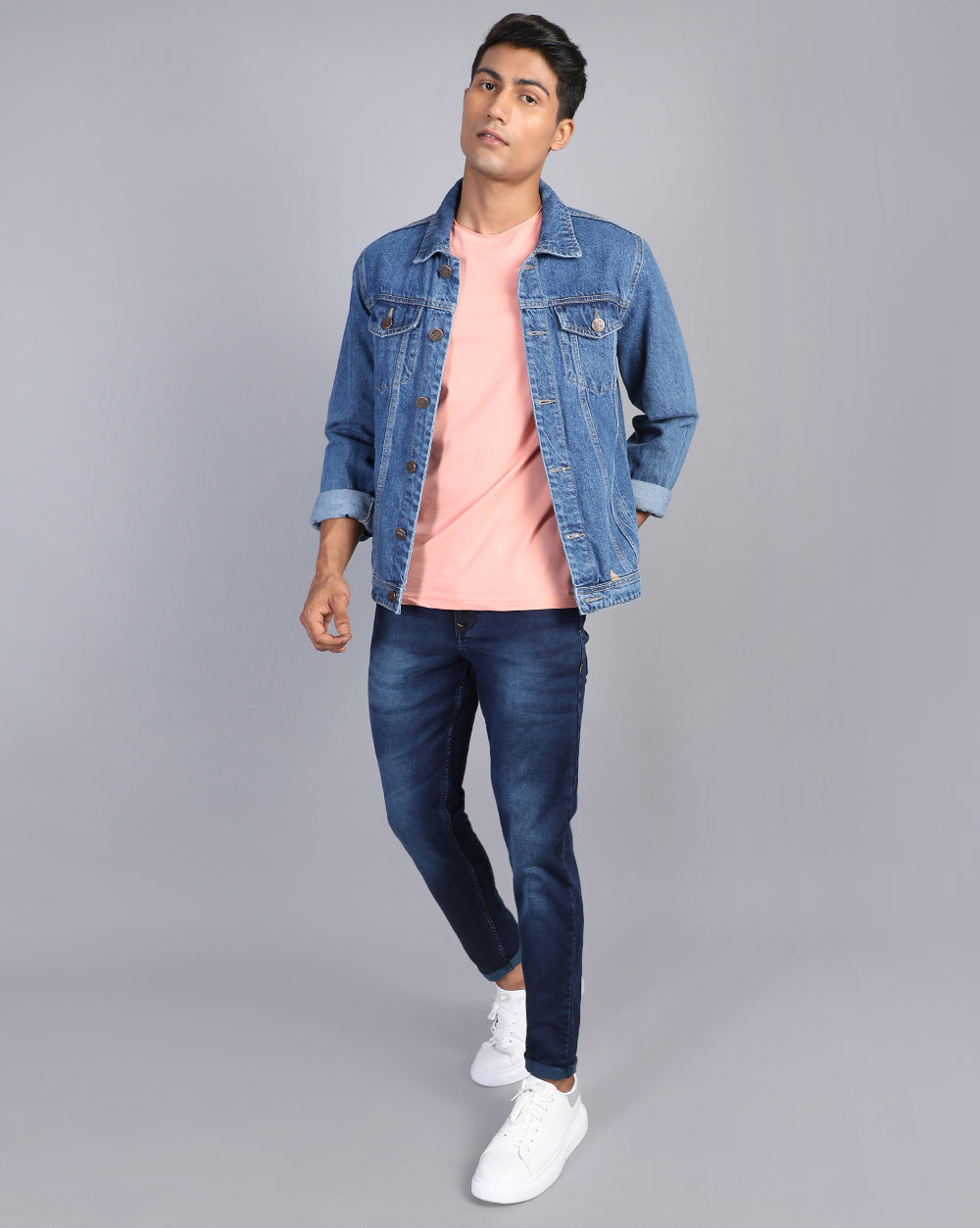 Crewneck Comfort Strech T-Shirt-Light Pink