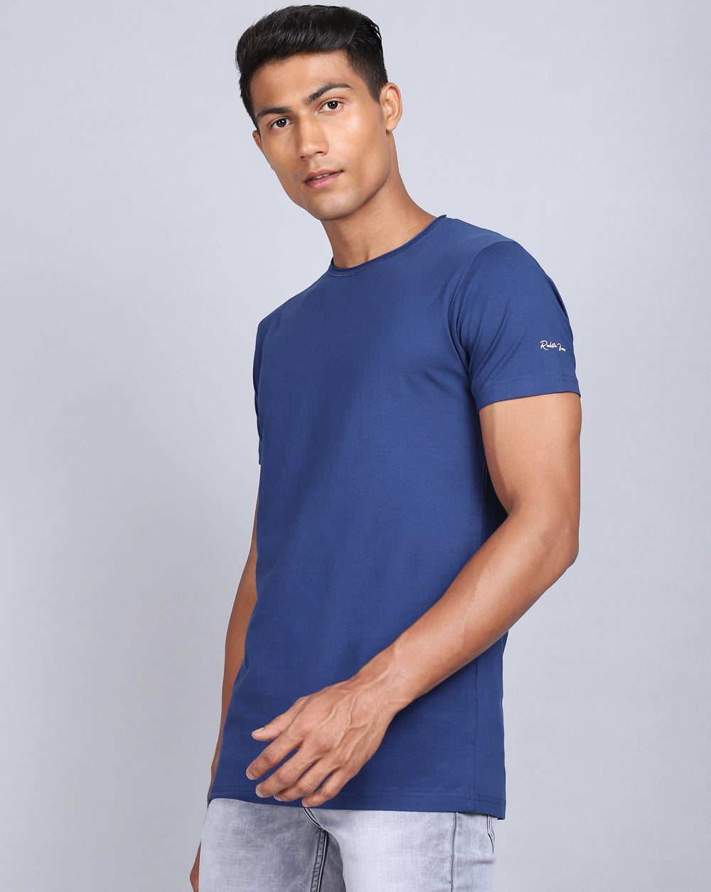Crewneck Comfort Strech T-Shirt-Royal Navy