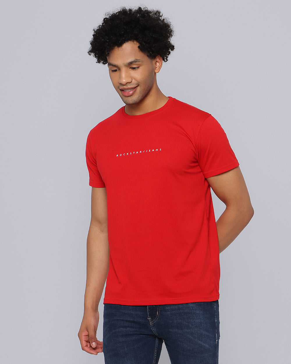 Crewneck Combo T-Shirt -Red,Navy