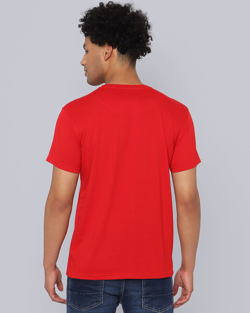 Crewneck Combo T-Shirt -Red,Navy