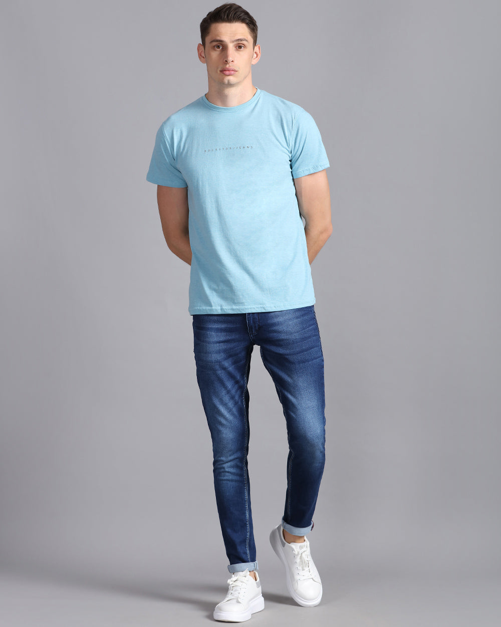 Crewneck Combo T-Shirt Light Blue,Green