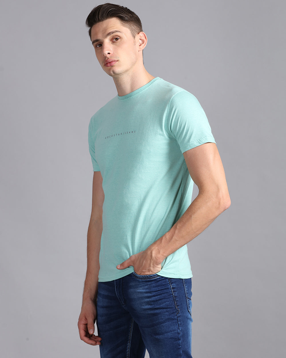 Crewneck Combo T-Shirt Light Blue,Green