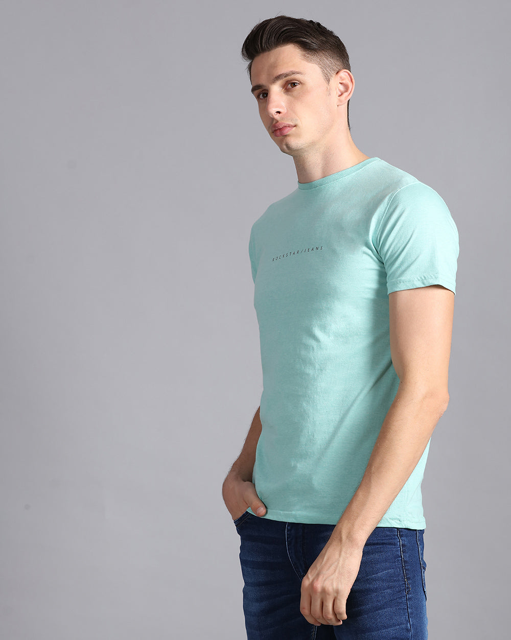 Crewneck Combo T-Shirt Light Blue,Green