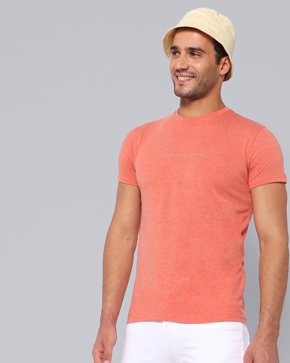 Crewneck Combo T-Shirt Orange,Grey