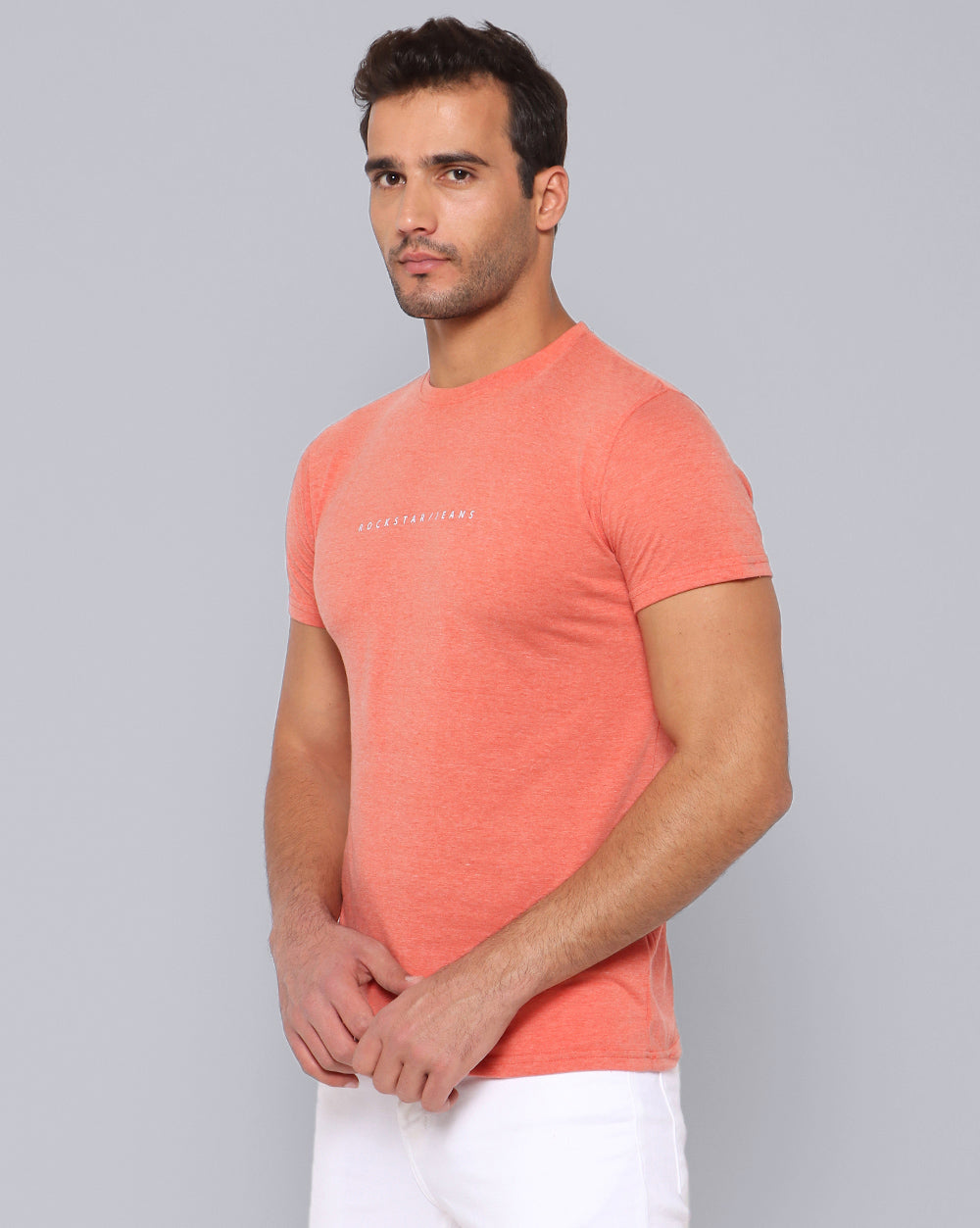 Crewneck Combo T-Shirt Orange,Grey