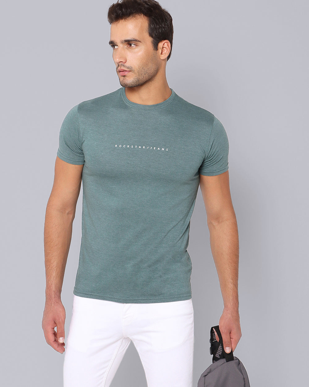 Crewneck Combo T-Shirt Orange,Grey