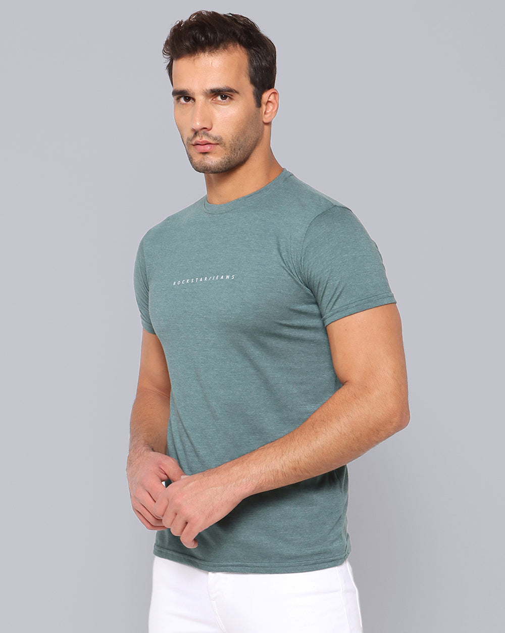 Crewneck Combo T-Shirt Orange,Grey