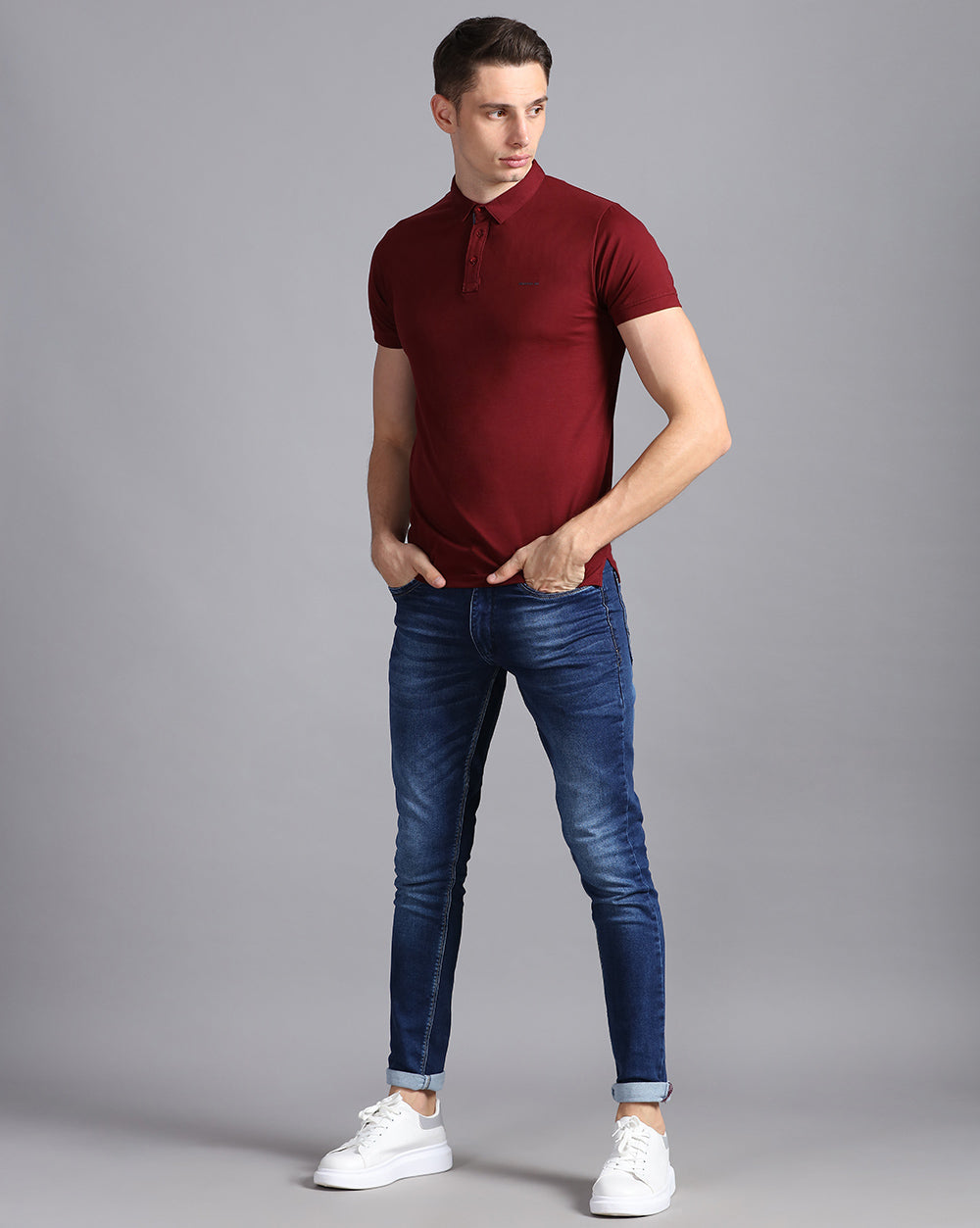 Slim Fit Strech Polo T-Shirt Red