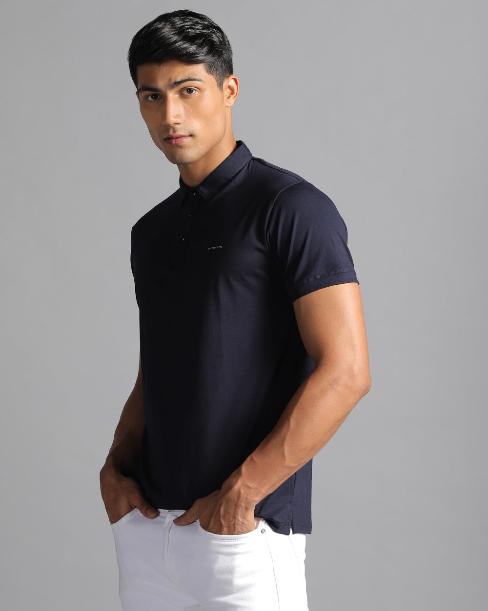 Slim Fit Strech Polo T-Shirt Navy