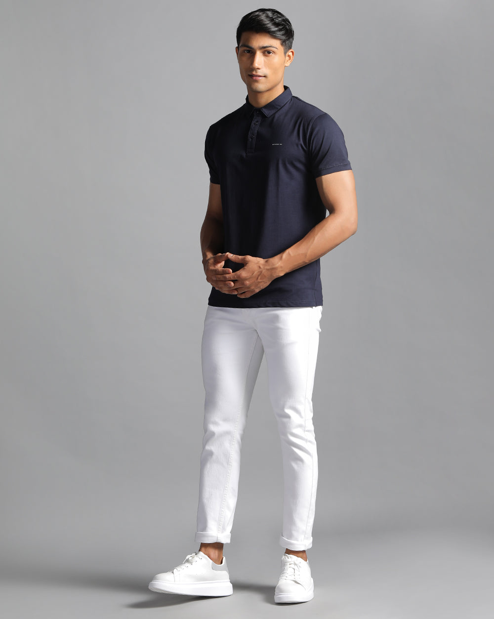 Slim Fit Strech Polo T-Shirt Navy