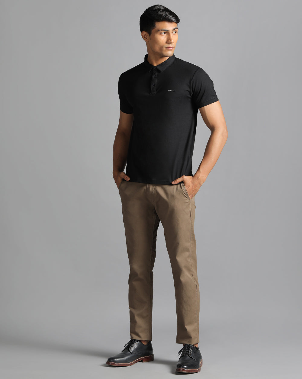 Slim Fit Strech Polo T-Shirt Black