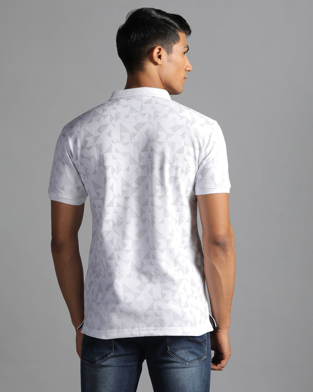 Printed Polo T-Shirt-White