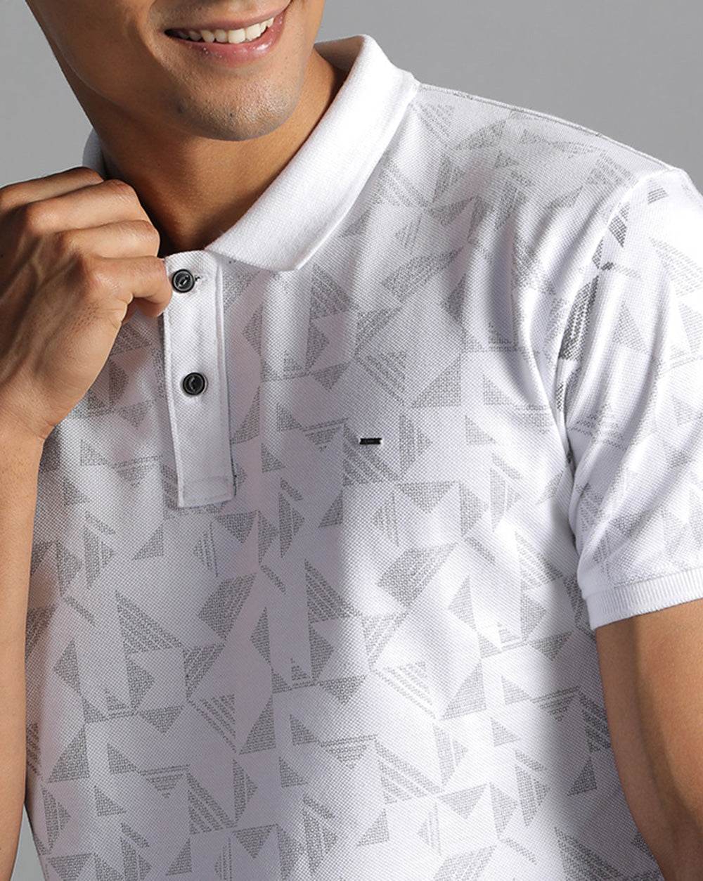 Printed Polo T-Shirt-White