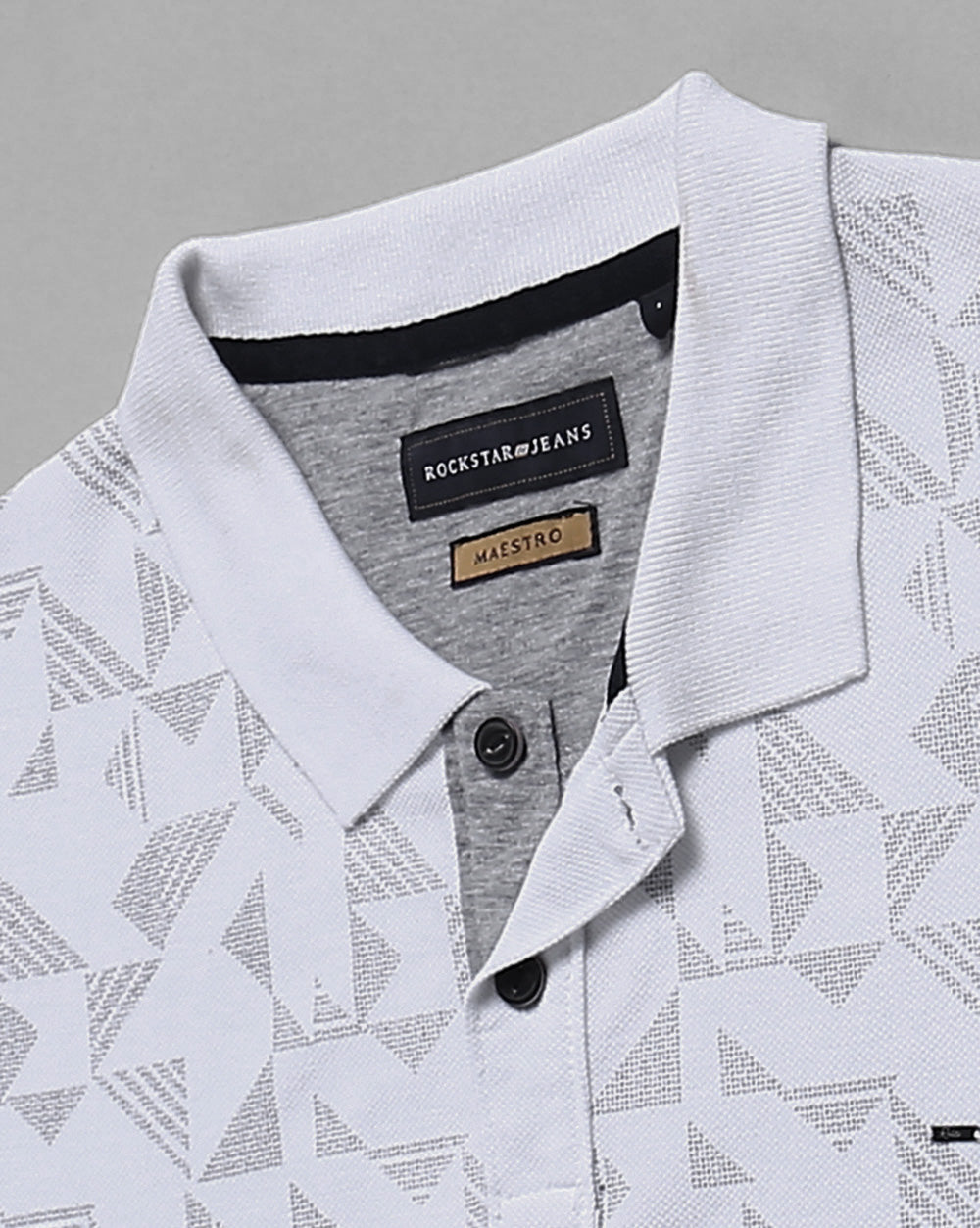 Printed Polo T-Shirt-White