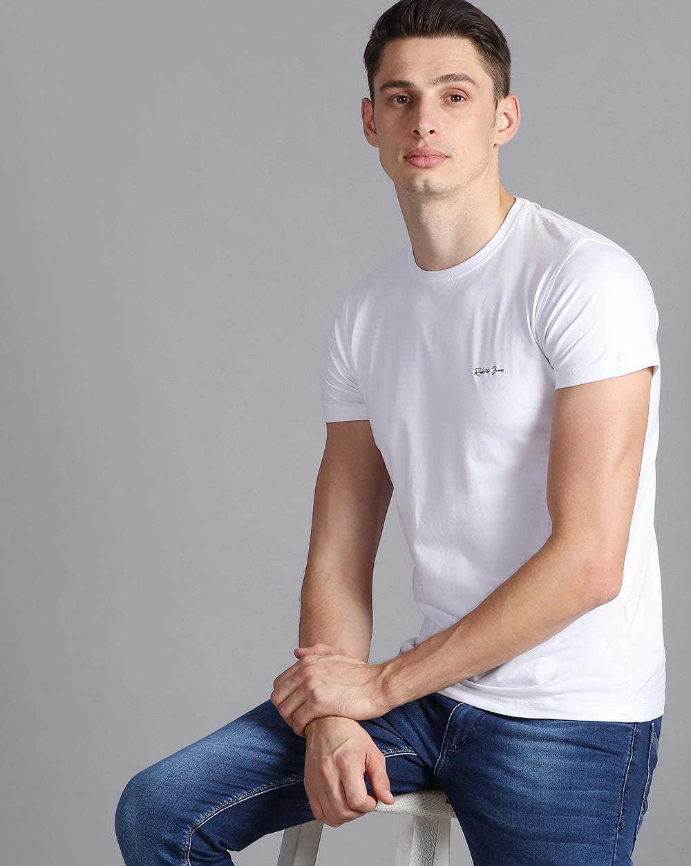 Crewneck Comfort Strech T-Shirt-Paper White