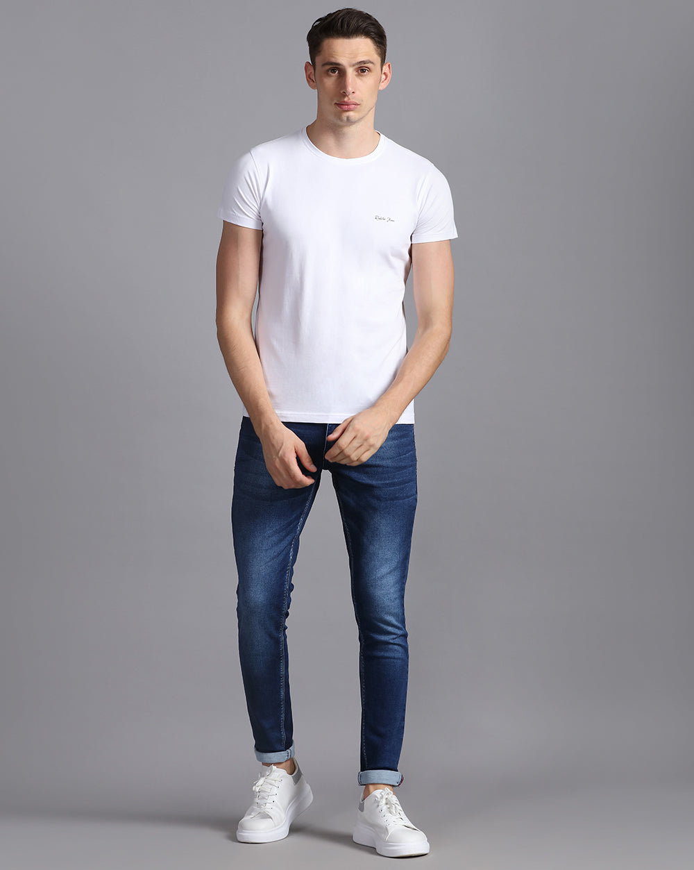 Crewneck Comfort Strech T-Shirt-Paper White