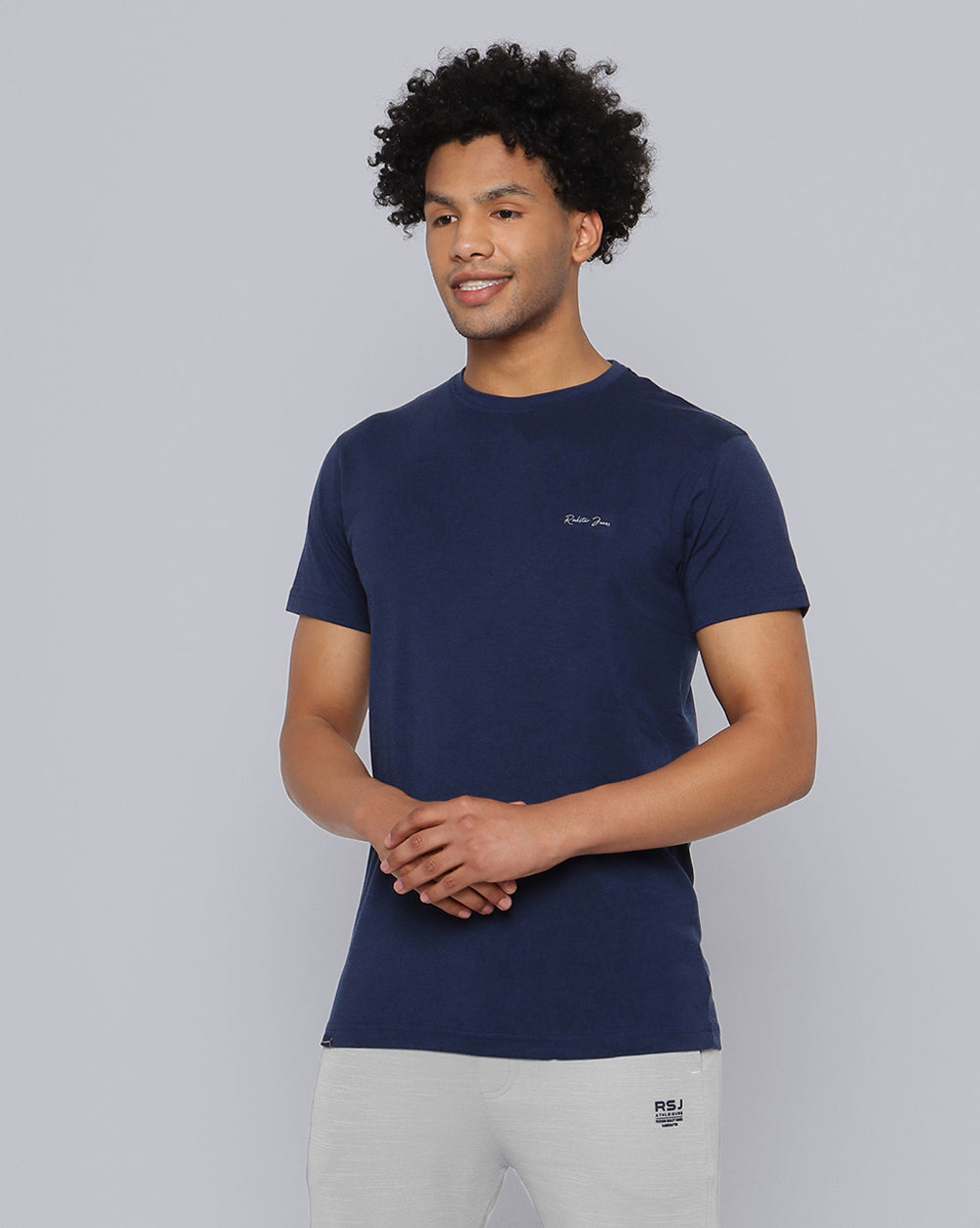 Crewneck Comfort Strech T-Shirt Cobaled Blue