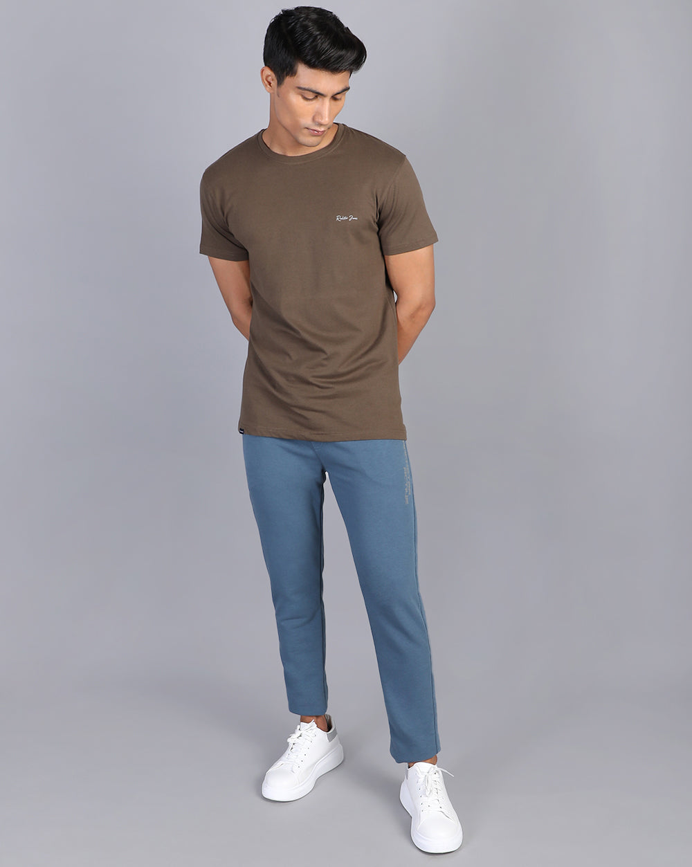 Crew neck Comfort Strech T-Shirt Brown