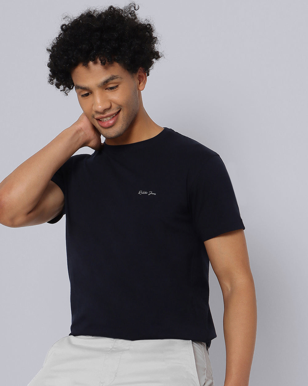 Crewneck Comfort Strech T-Shirt-Dark Navy