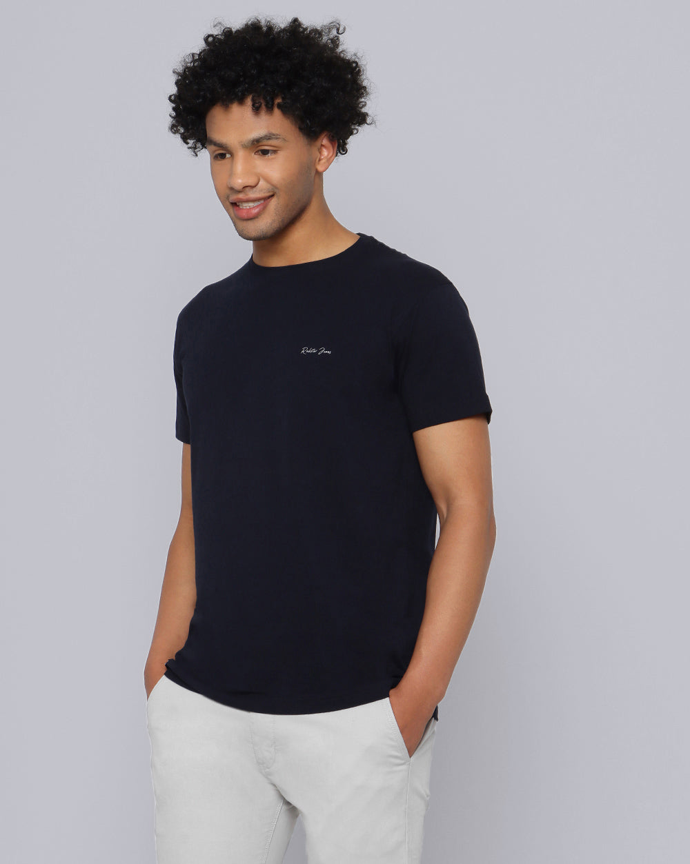 Crewneck Comfort Strech T-Shirt-Dark Navy